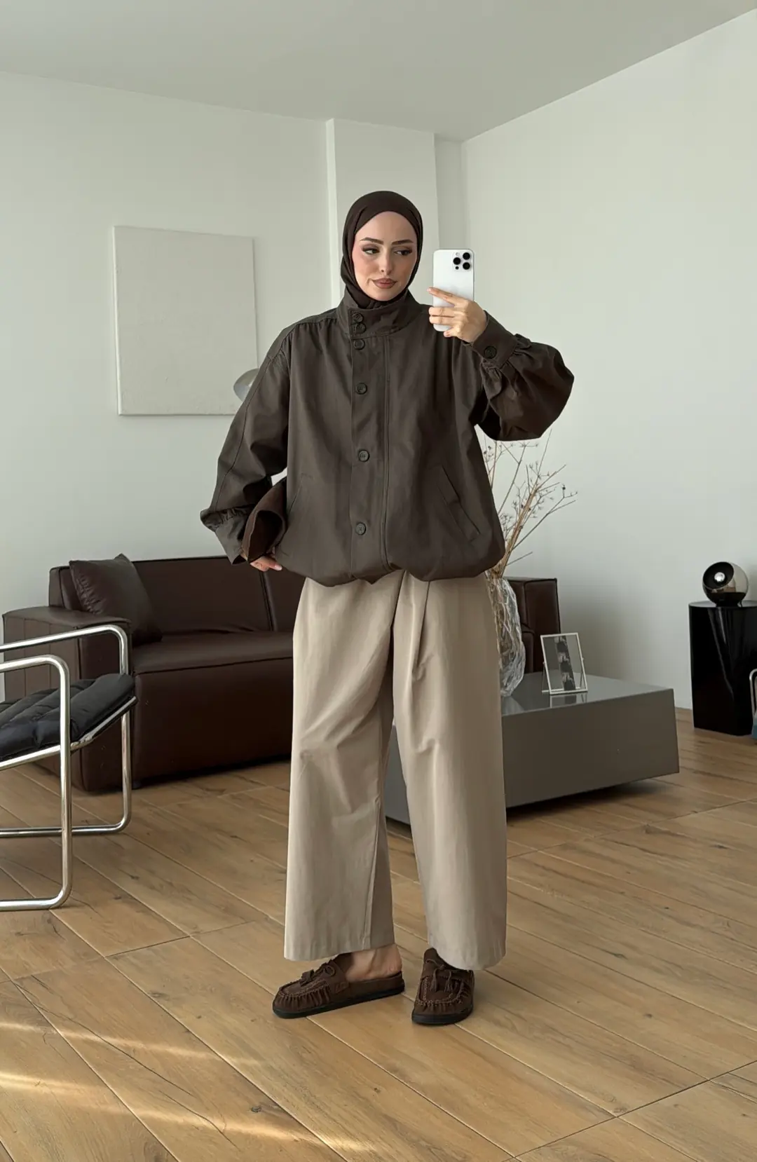 Gabardin Bomber Ceket Haki