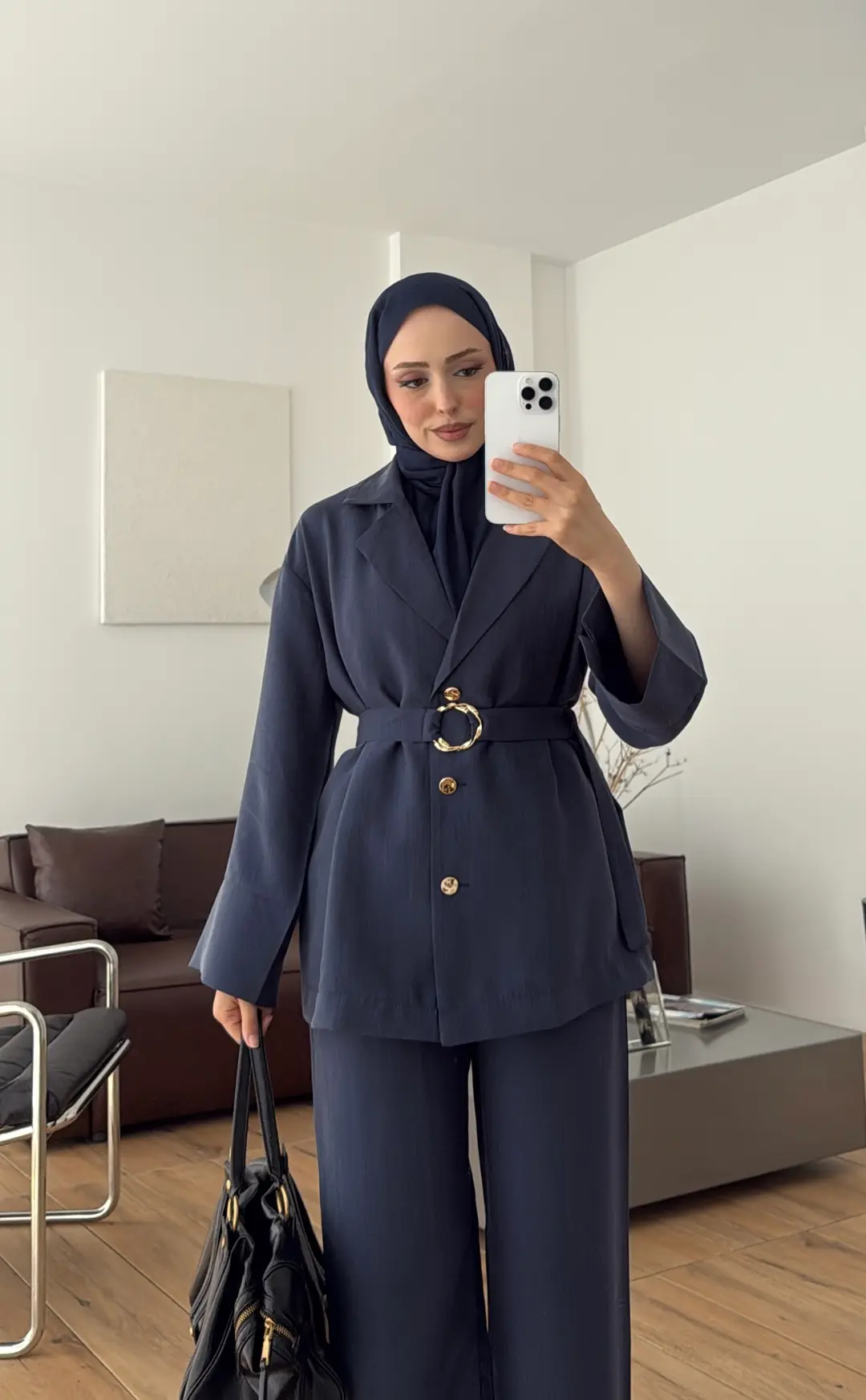 Toka Detay Tunik Takım Lacivert