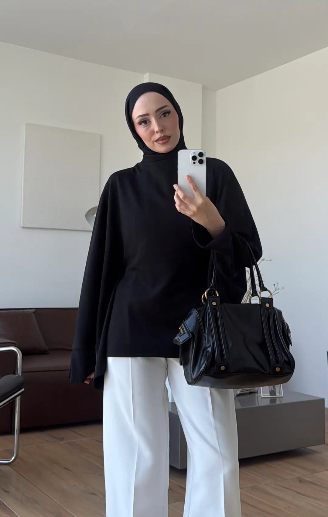 Oysho Bel Vurgulu Bluz Siyah