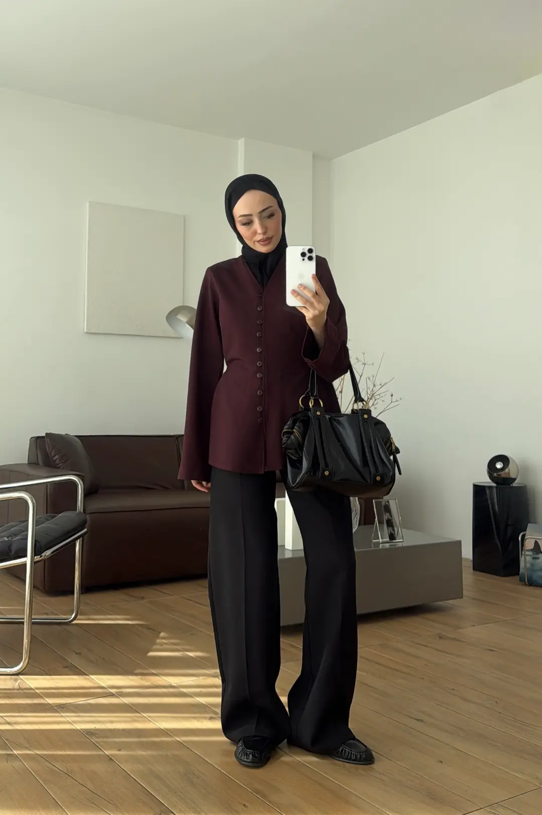 Oysho Düğmeli Bluz Mürdüm