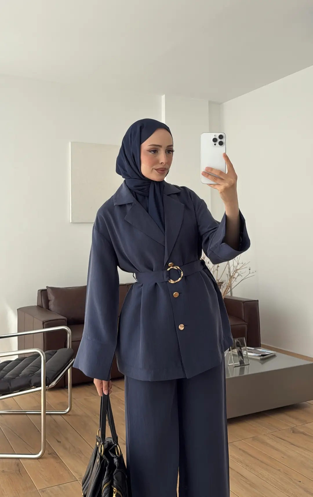 Toka Detay Tunik Takım Lacivert