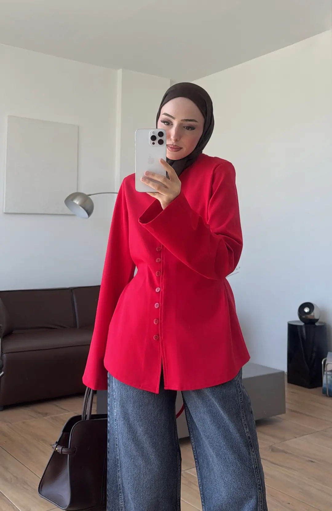 Oysho Düğmeli Bluz Kırmızı
