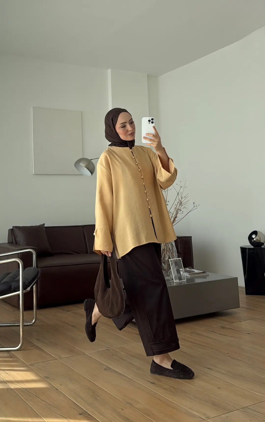 Top Düğmeli Modal Bluz Melon