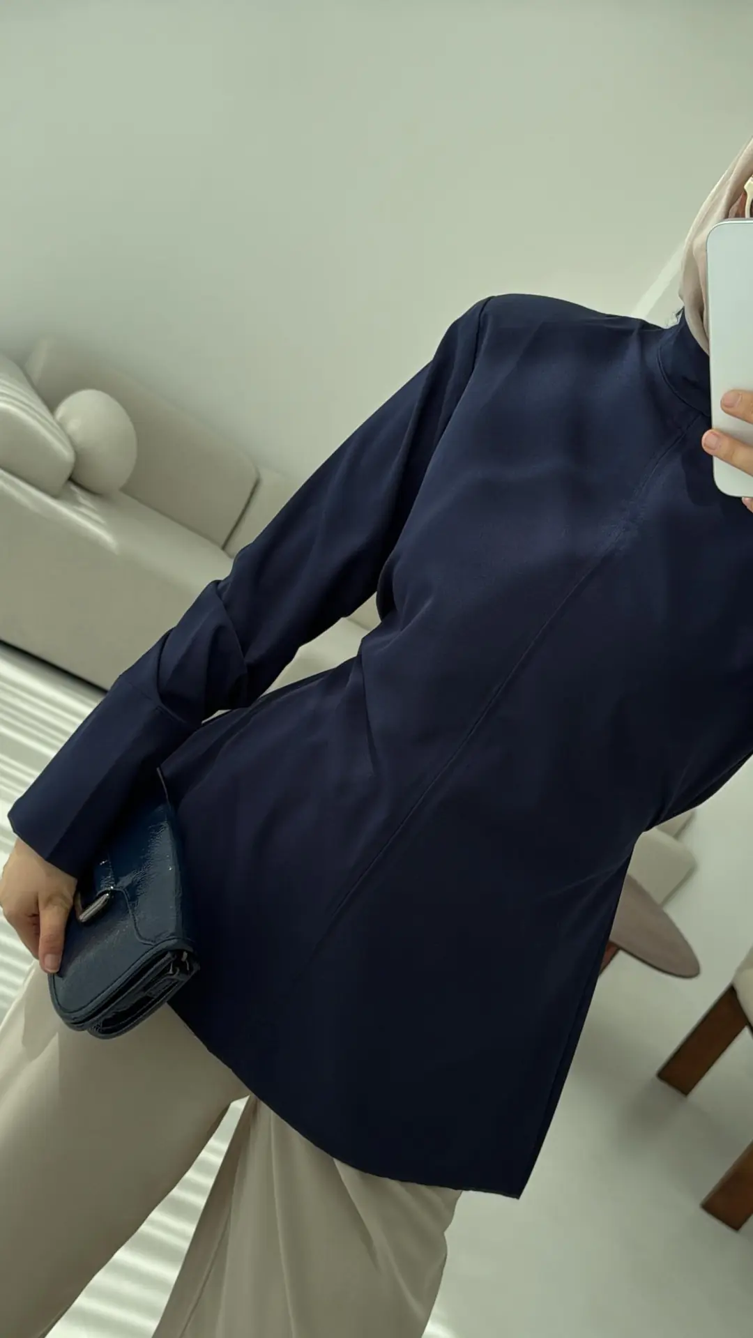 Vatkalı Bluz Lacivert