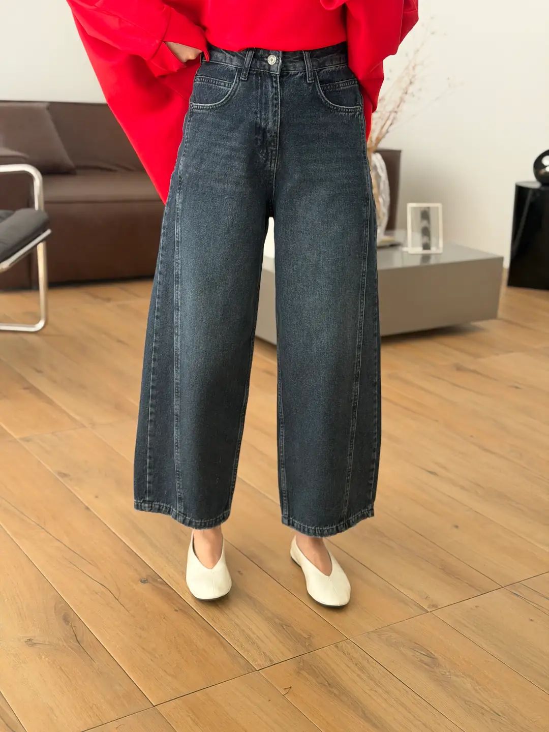 Barel Lacivert Taşlamalı Jean