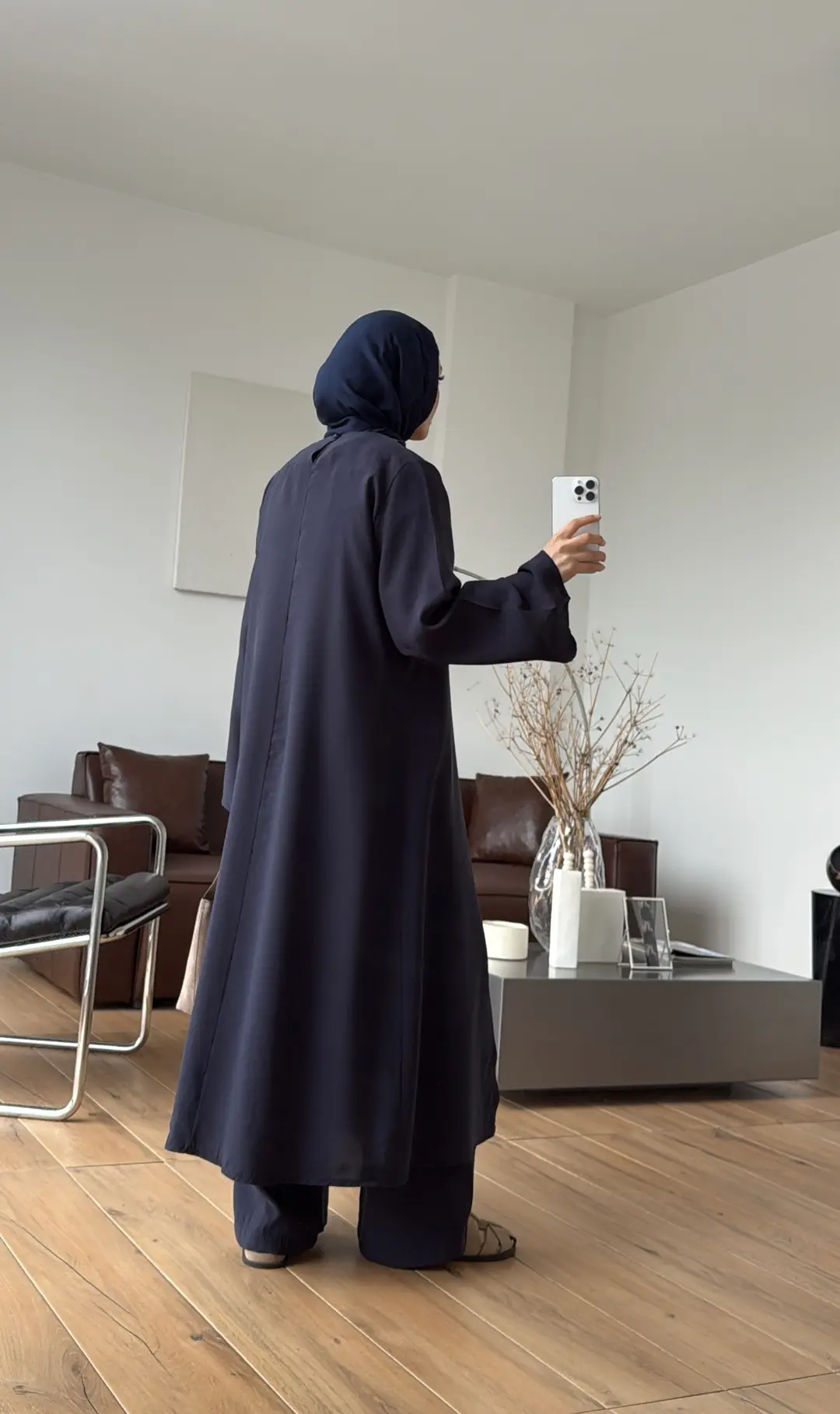 Uzun Çapraz Tunikli Takım Lacivert