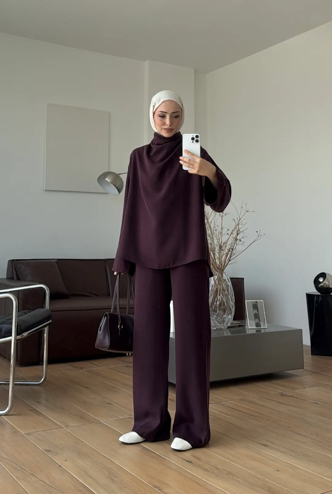 Degaje Yaka Takım Mürdüm