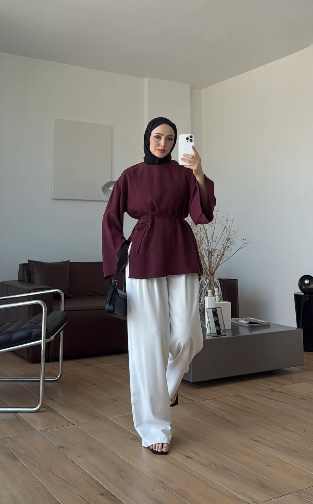 Blùm Yırtmaç Detay Bluz Bordo