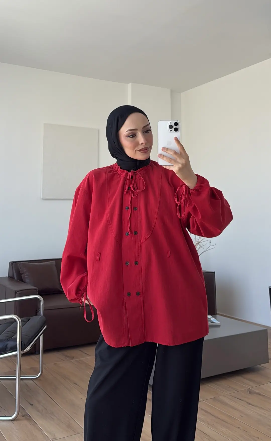 Premium Geniş Patlı Gömlek Kırmızı