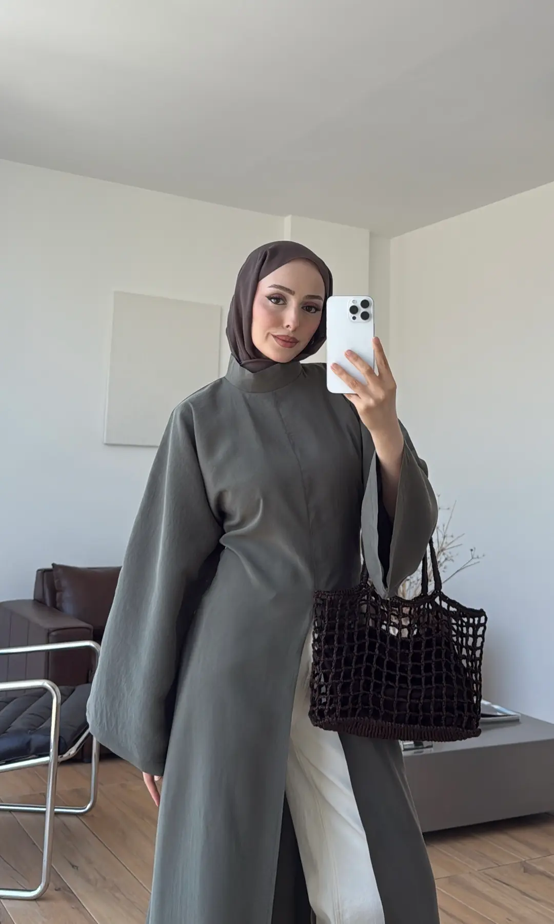 Yırtmaç Detaylı Tunik Haki