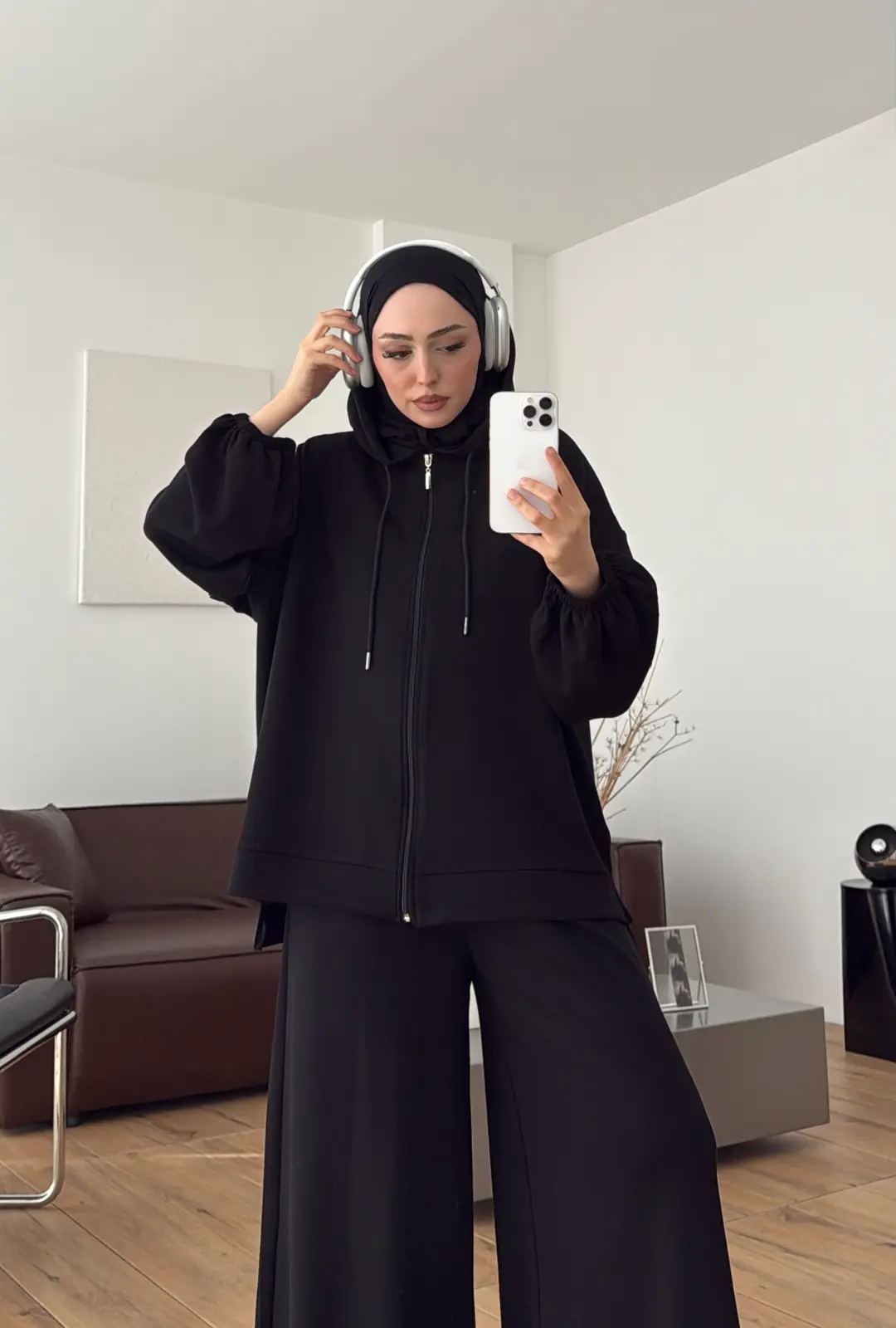 Hırkalı Pantolon Takım Siyah