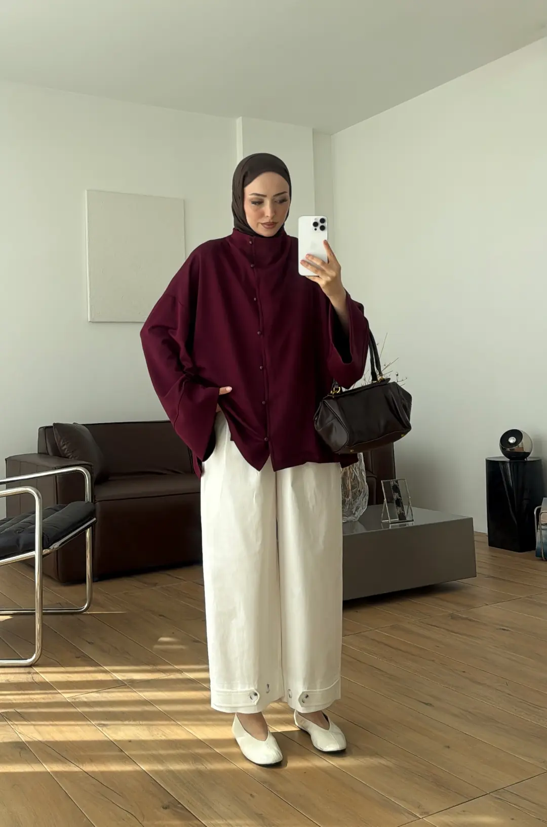 Tok Kumaş Oversize Mevsimlik Ceket Bordo