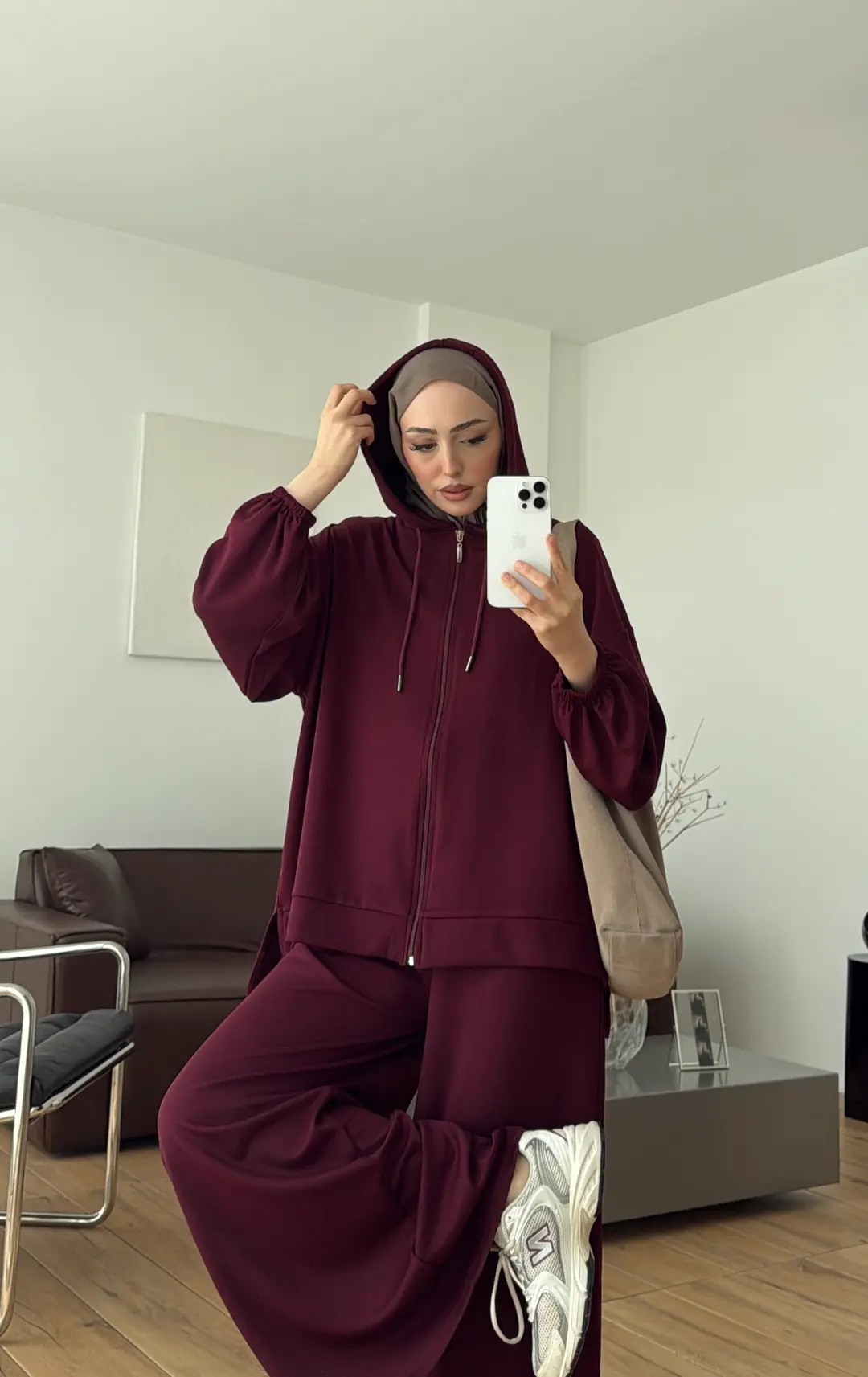 Hırkalı Pantolon Takım Bordo