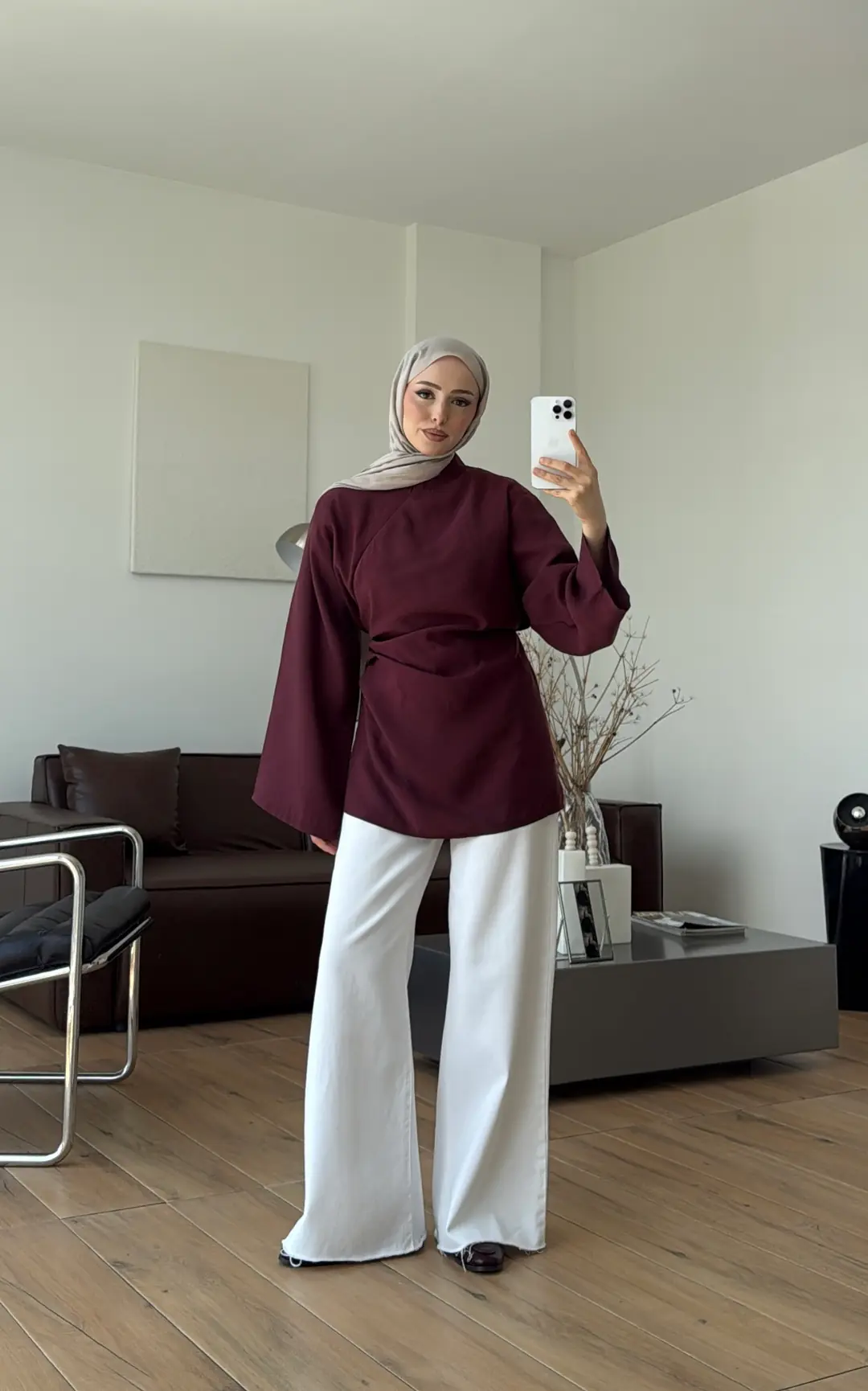 Modal Tasarım Bluz Bordo