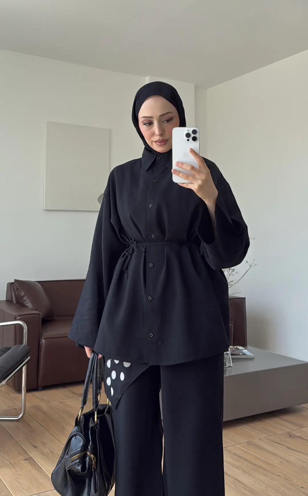 Tencel Bağlamalı Takım Siyah
