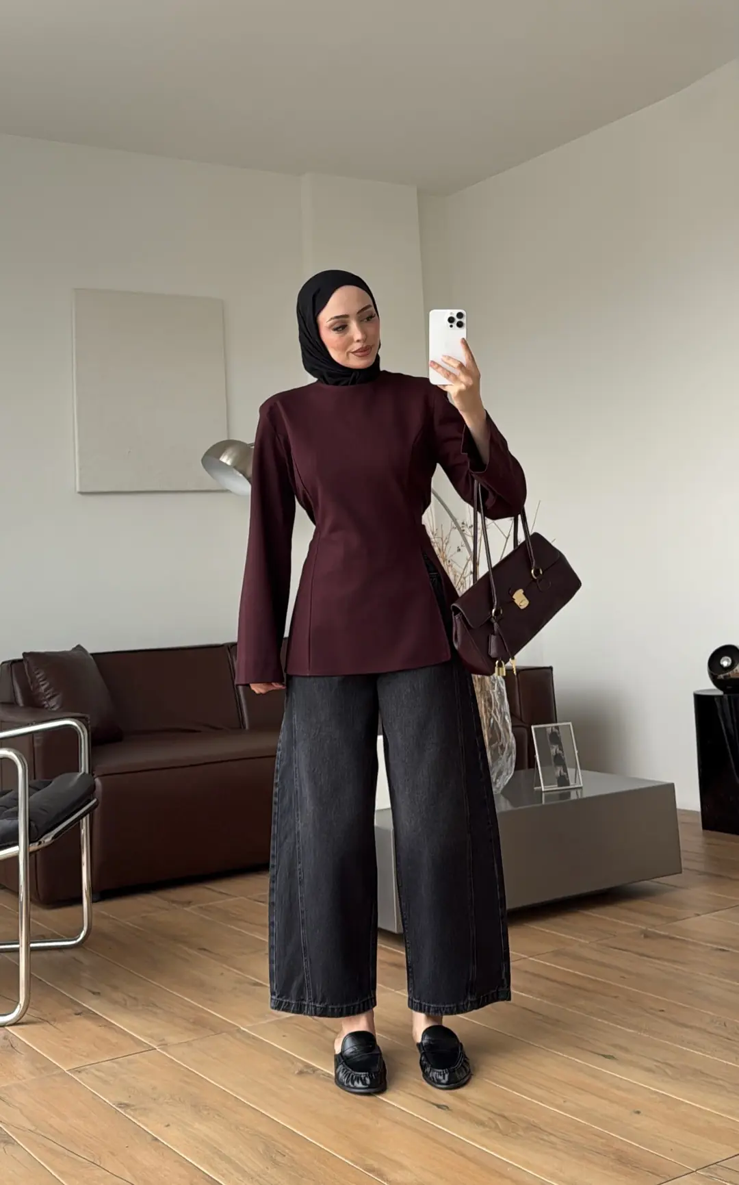Vatkalı Yırtmaç Detay Bluz Mürdüm