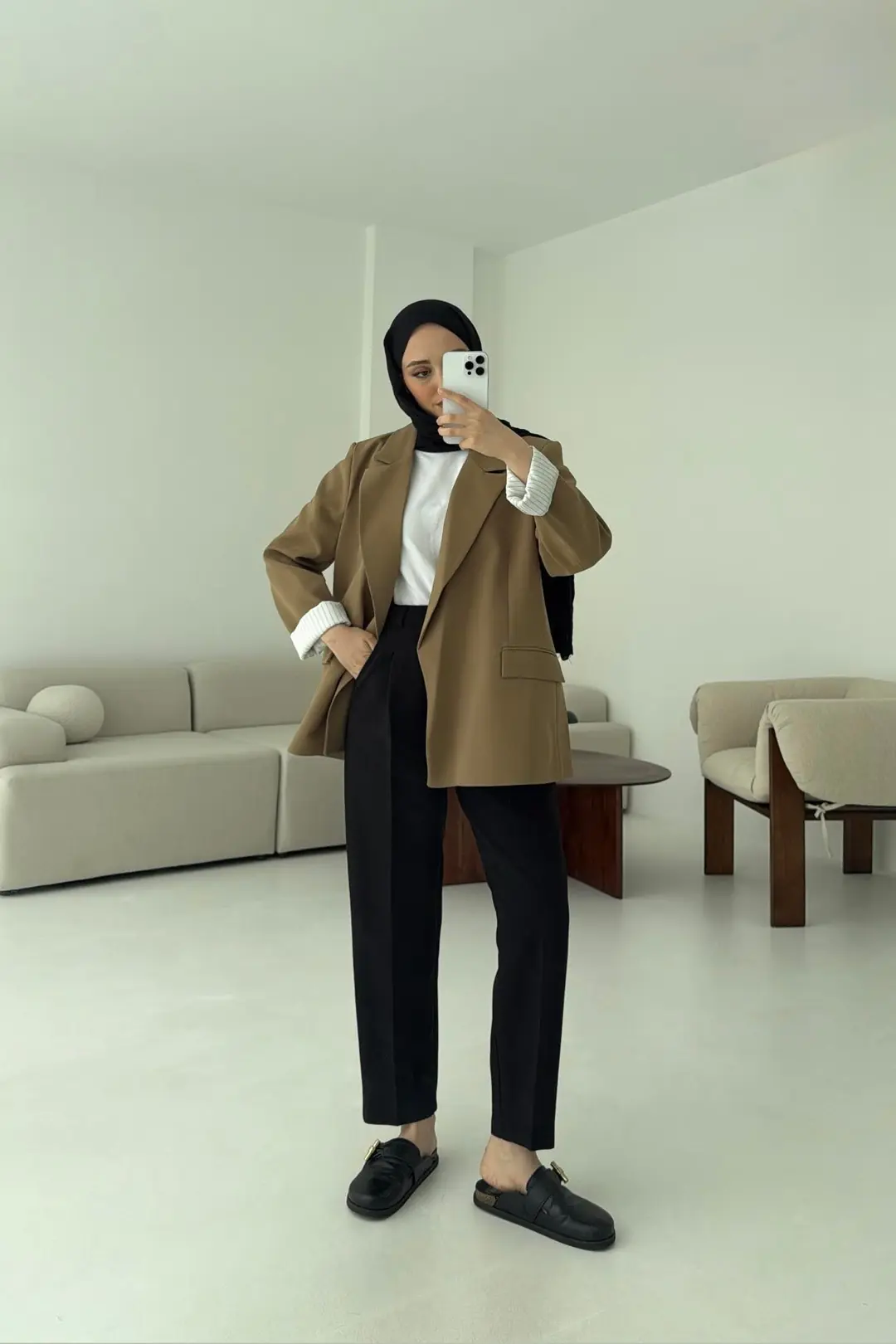 Kolu Katlamalı Blazer Olive