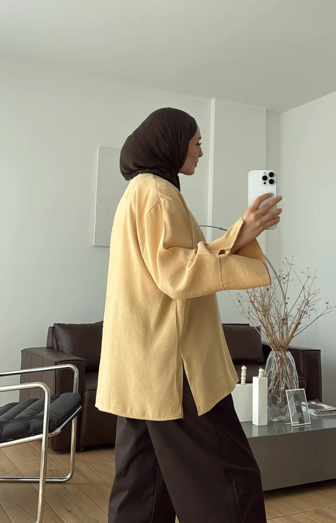 Top Düğmeli Modal Bluz Melon