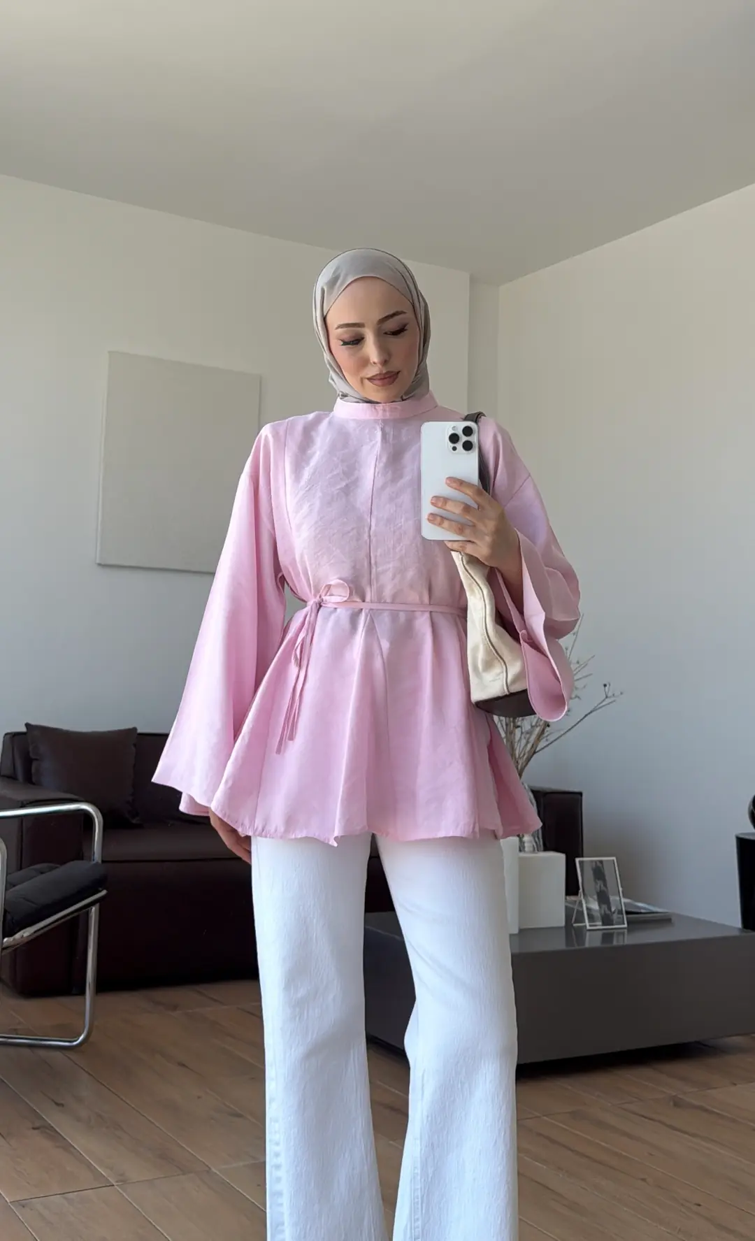 Volanlı Modal Gömlek Pembe