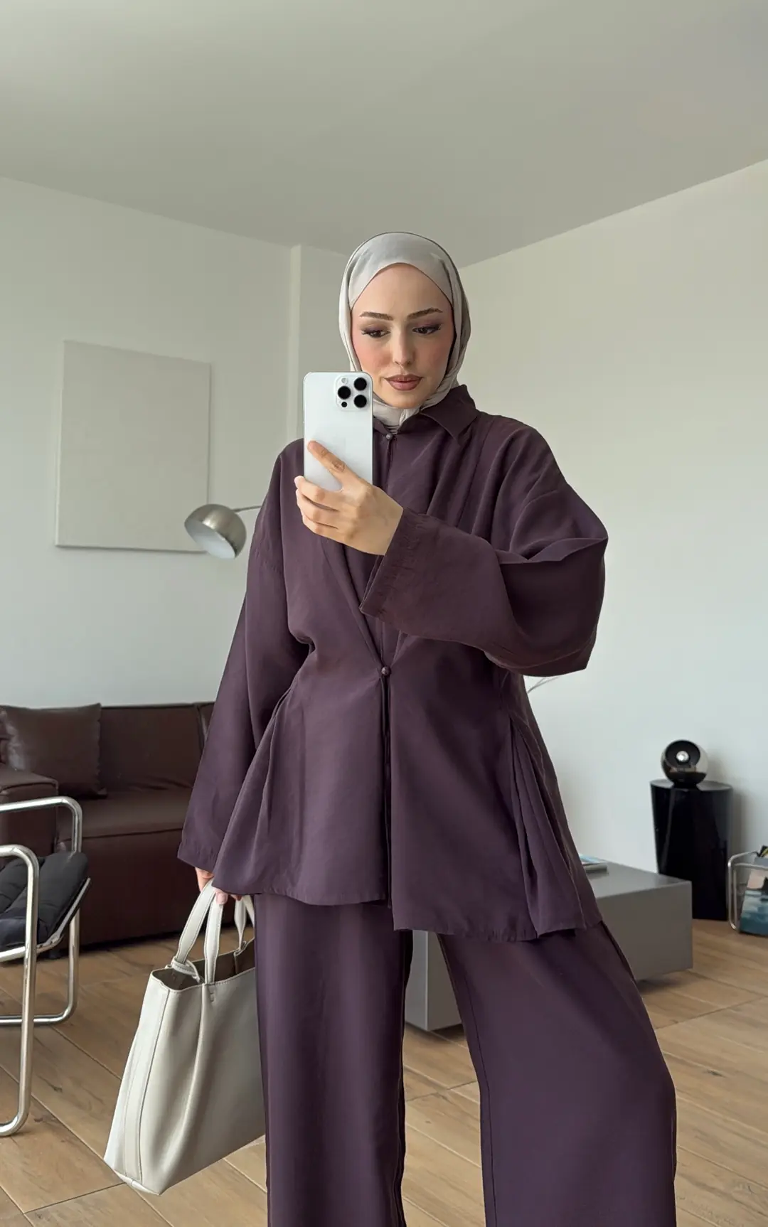 Top Düğmeli Tasarım Takım Mürdüm