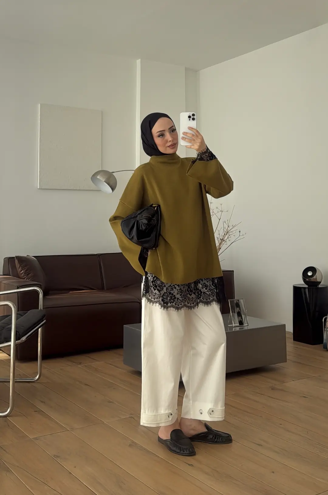 Dantel Detay Triko KazaK Olive