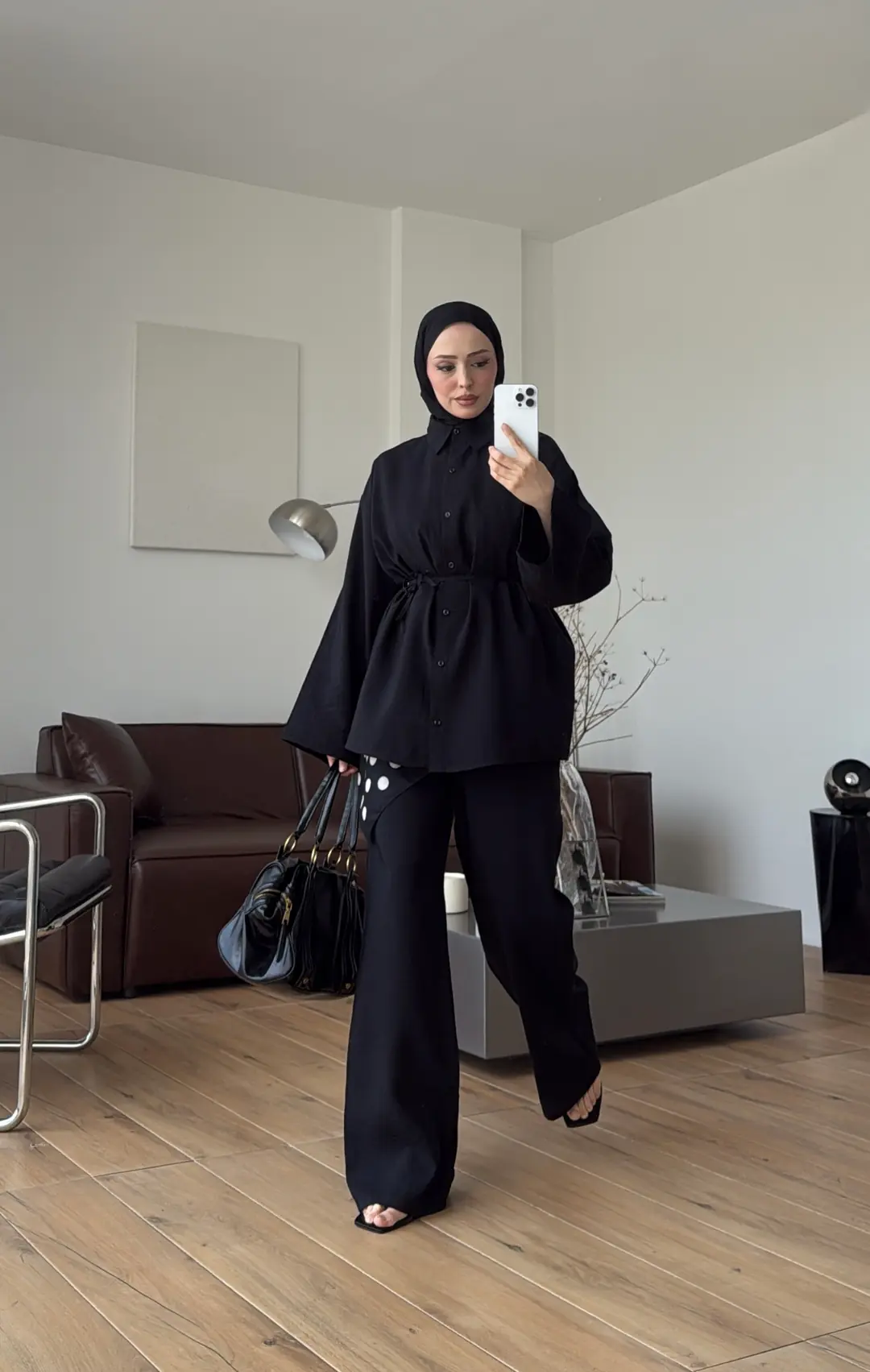 Tencel Bağlamalı Takım Siyah