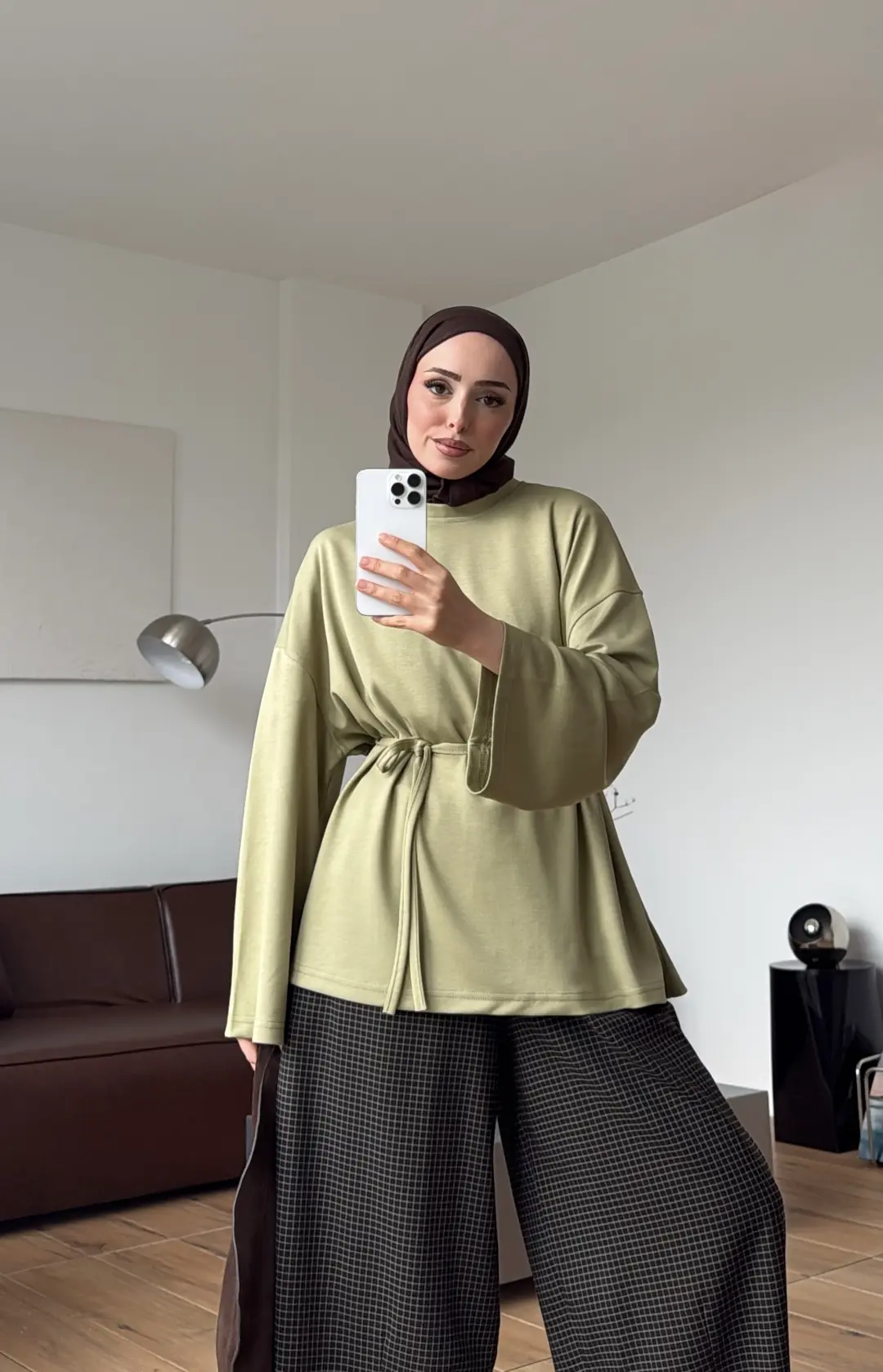 Seyyar Bağlamalı Oysho Kumaş Tunik Olive