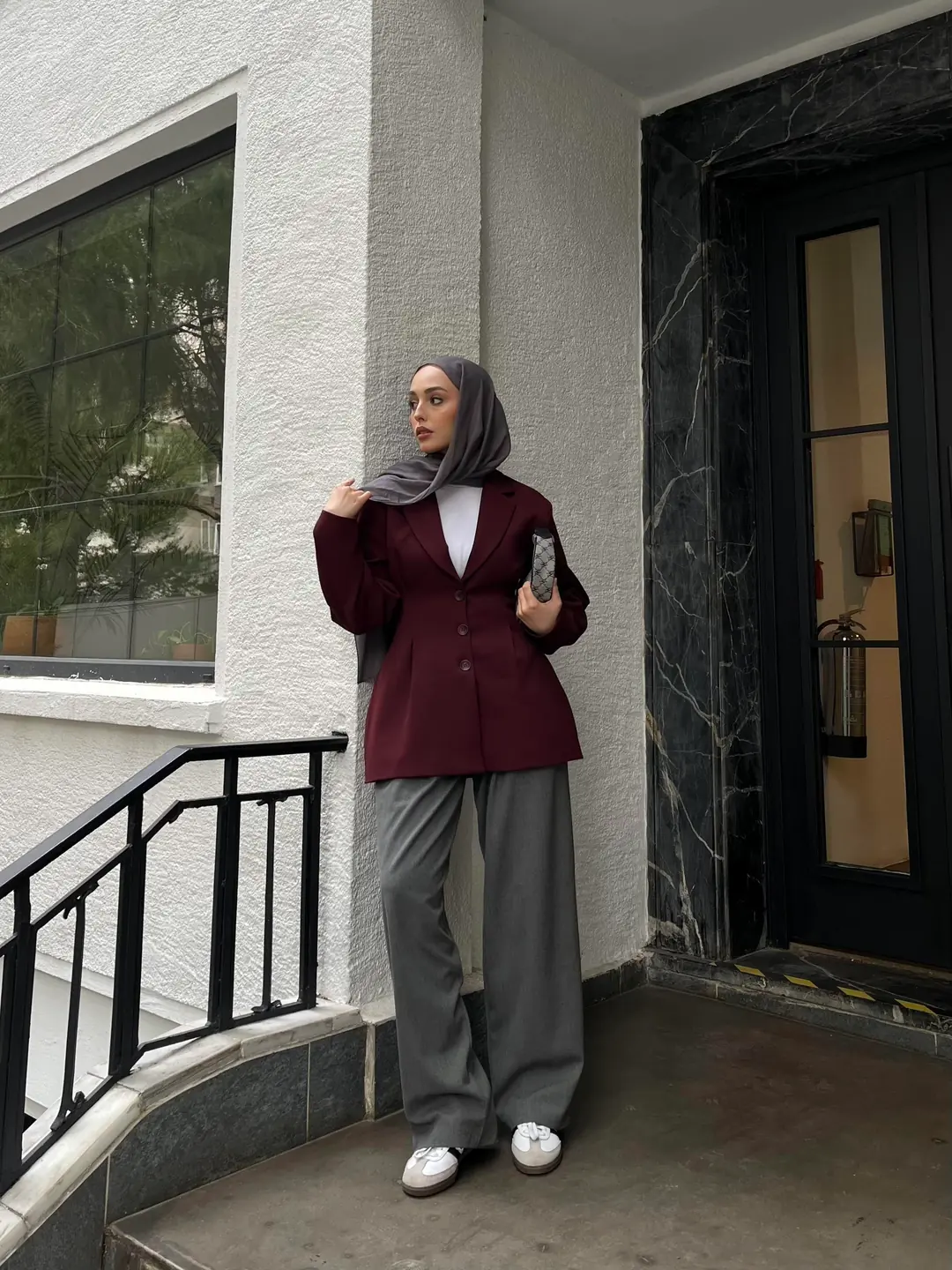 Belden Oturtmalı Tasarım Ceket Bordo