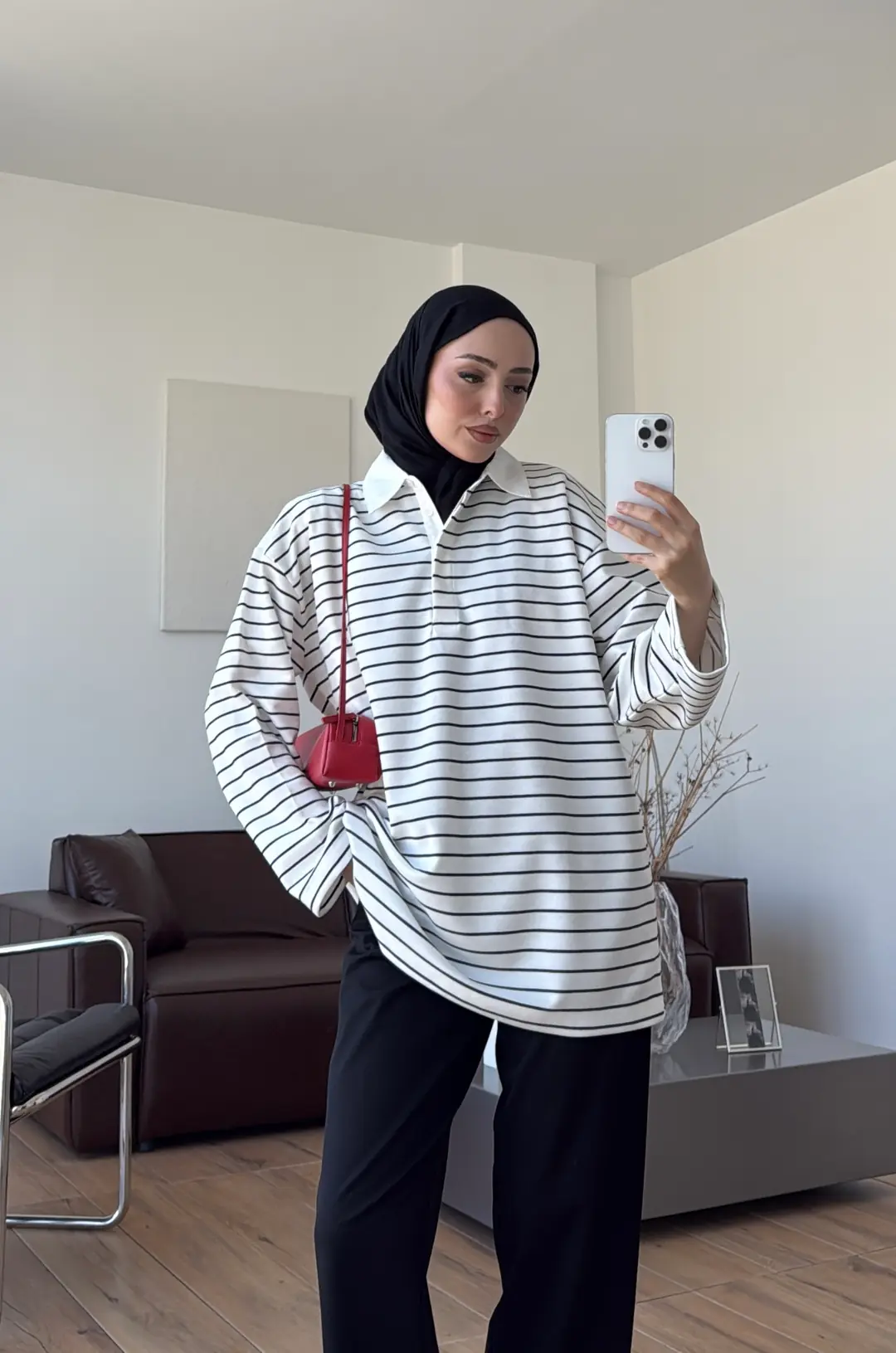 Gizli Patlı Çizgili Sweatshırt