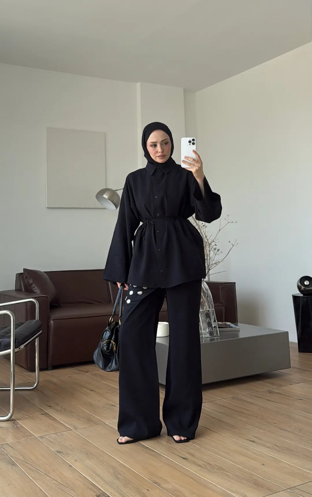 Tencel Bağlamalı Takım Siyah