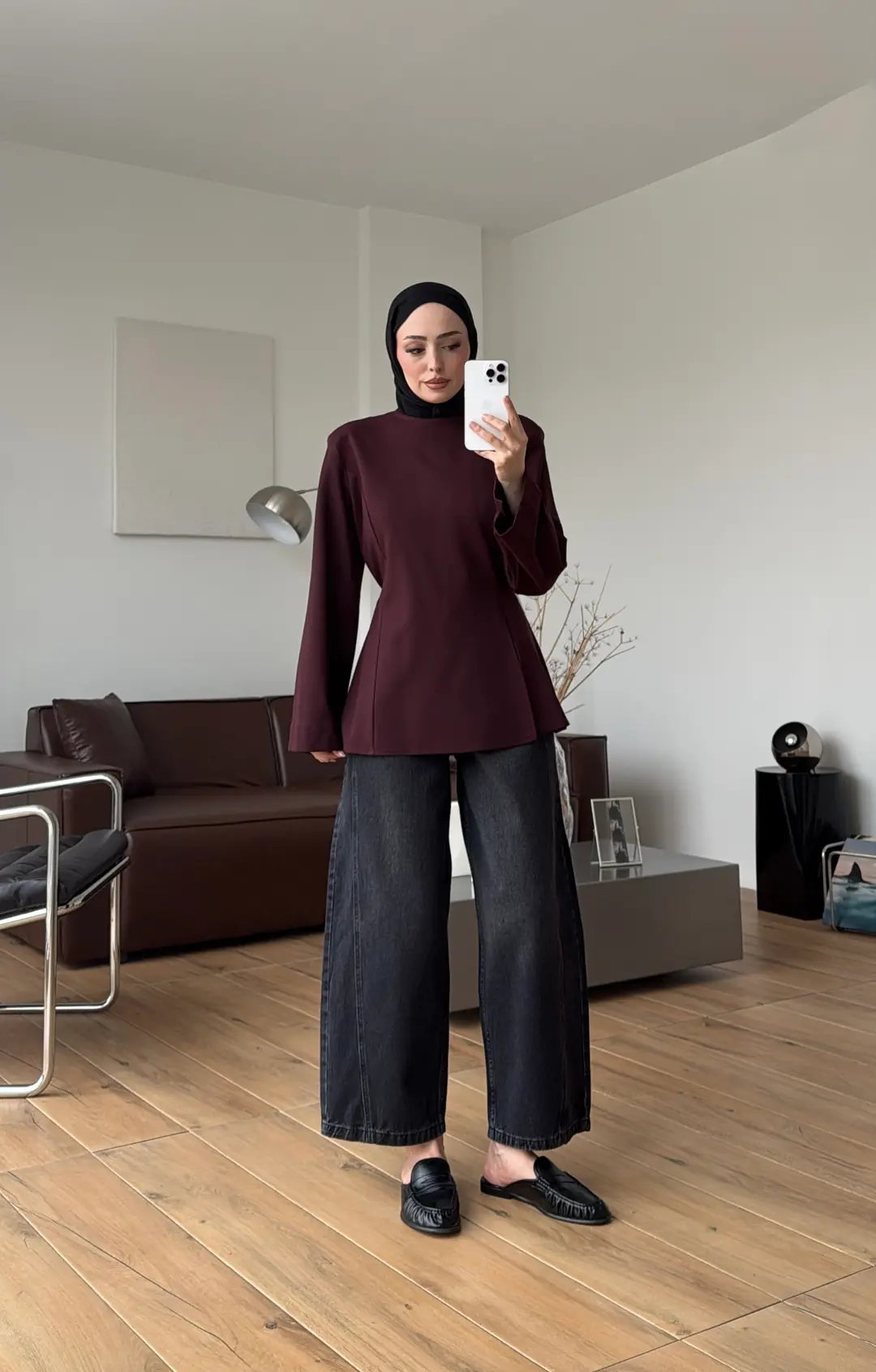 Vatkalı Yırtmaç Detay Bluz Mürdüm
