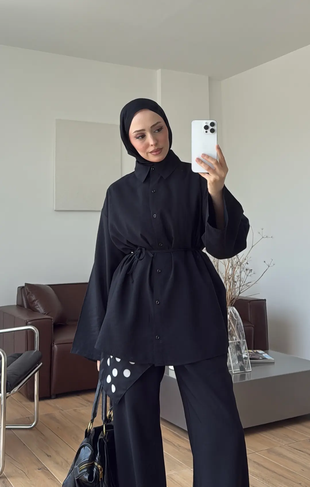 Tencel Bağlamalı Takım Siyah