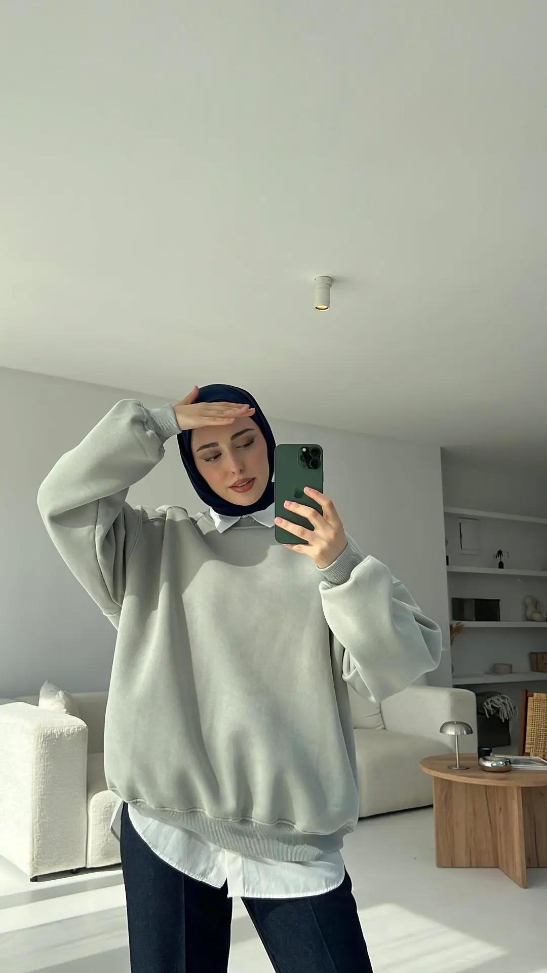 Oversize Gri Sweatshırt