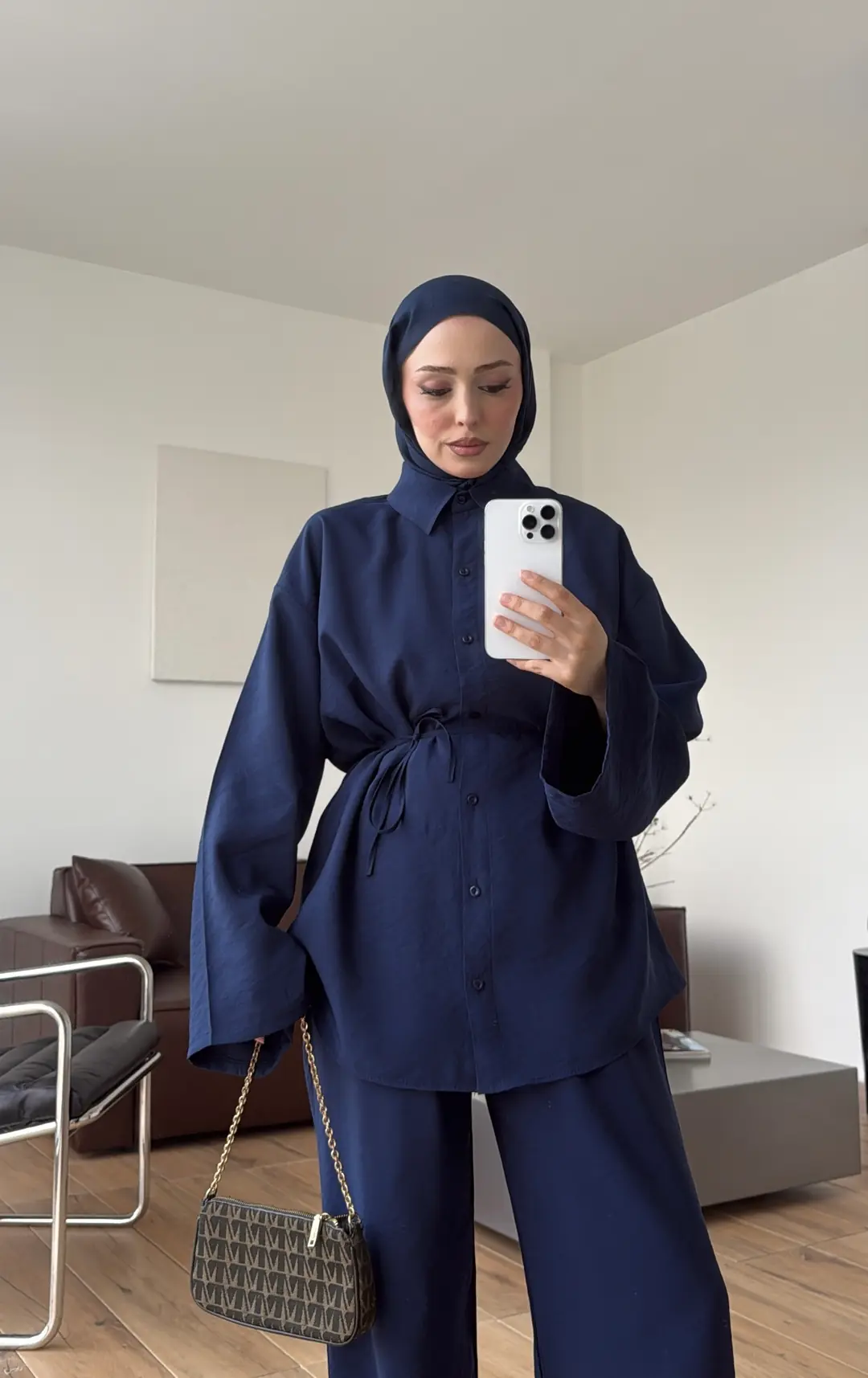 Tencel Bağlamalı Takım Lacivert